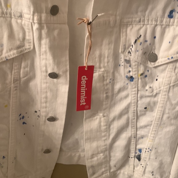 J Brand denimist White paint splatter AGNES TRUCKER Jacket-NWT-Hard to find - Picture 5 of 12